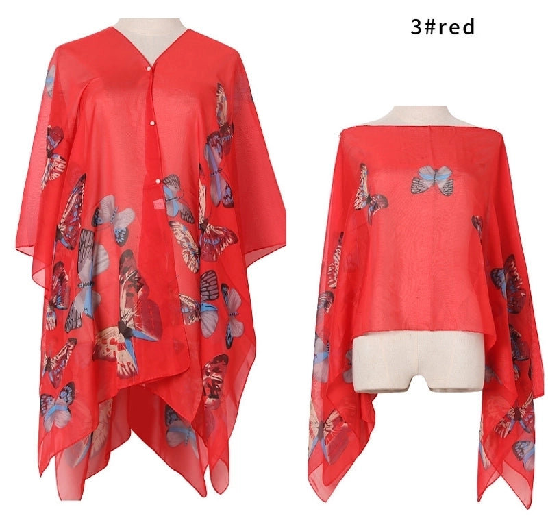 Women's Streetwear Flower Butterfly Polyester Shawl