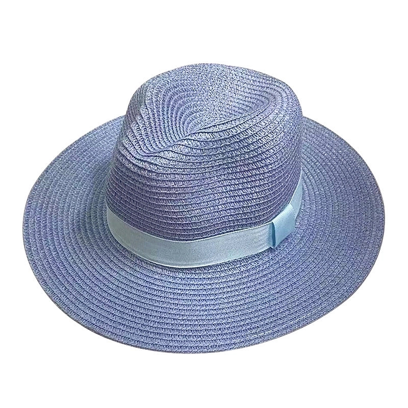 Unisex Minimalist Solid Color Flat Eaves Fedora Hat