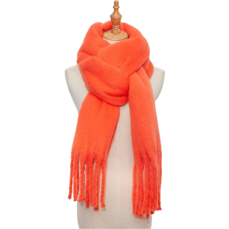 Women's Minimalist Solid Color Polyester Scarf