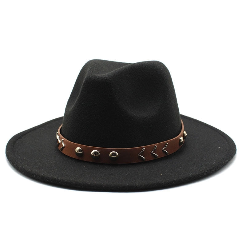 Wool Top Hat Autumn And Winter Casual Big Brim Men's And Women's Retro Felt Hat Fashion Trend Jazz Hat