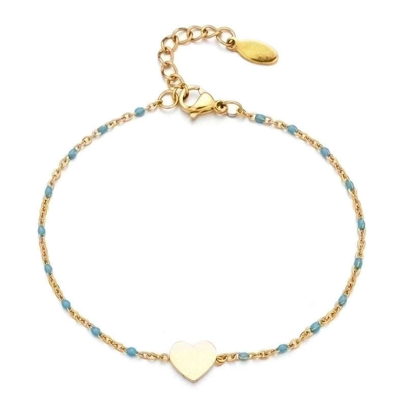 Minimalist Heart Shape Stainless Steel Plating Bracelets