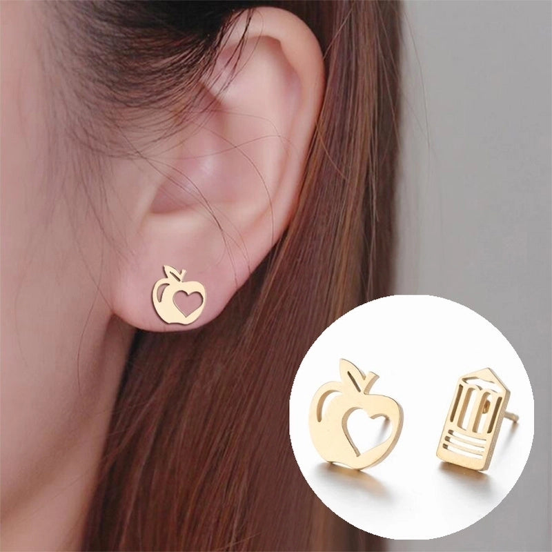 1 Pair Retro Fruit Stainless Steel Ear Studs