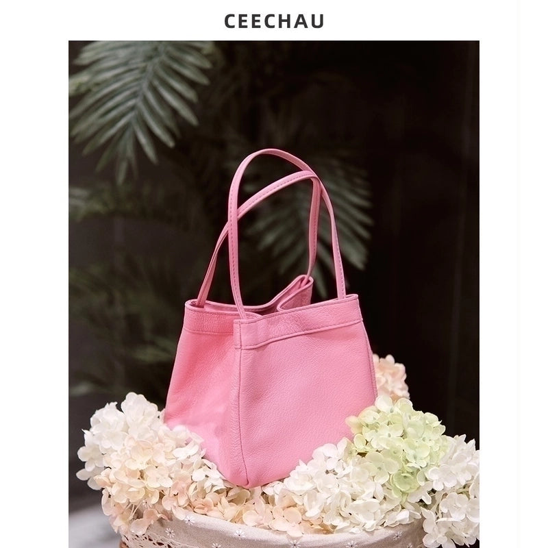 Women's Mini Pu Leather Solid Color Cute Magnetic Buckle Handbag
