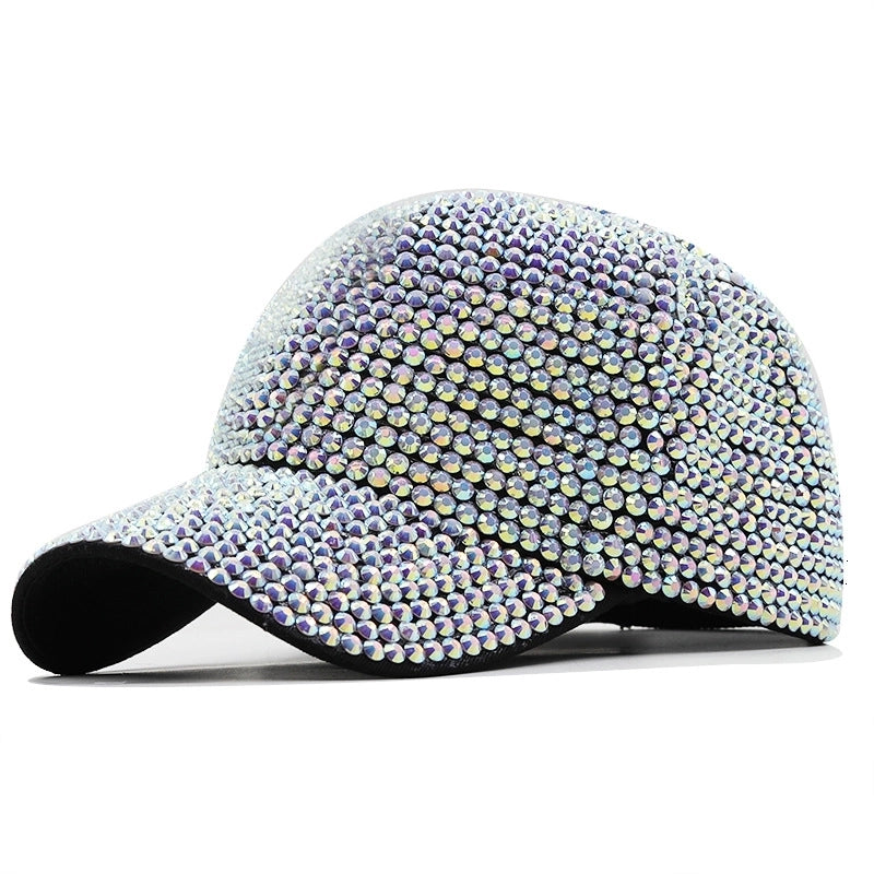 Colorful Rhinestone Decor Cap Multicolors