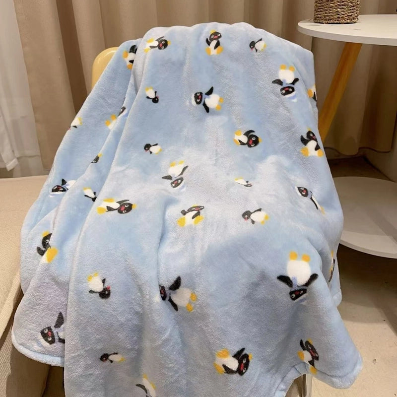 In Stock | Style Autumn And Winter Thickened Cartoon Crayon Small New  Casual Plush Blanket Dormitory Bed Sheet