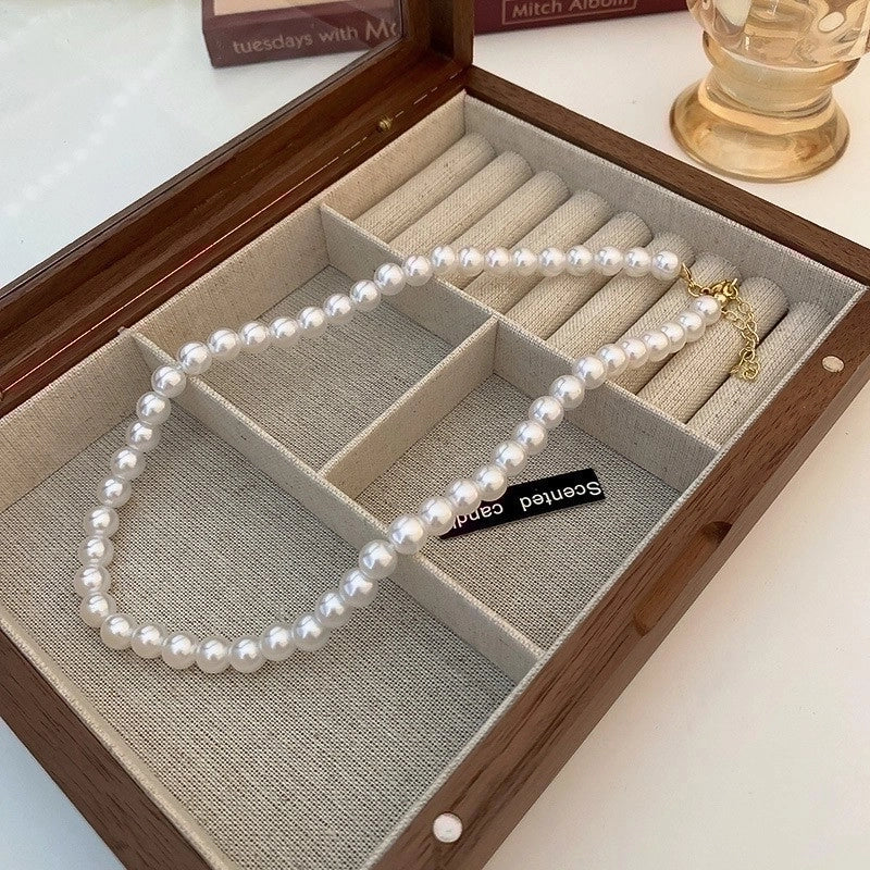 Round Pearl Plating Women's Necklace
