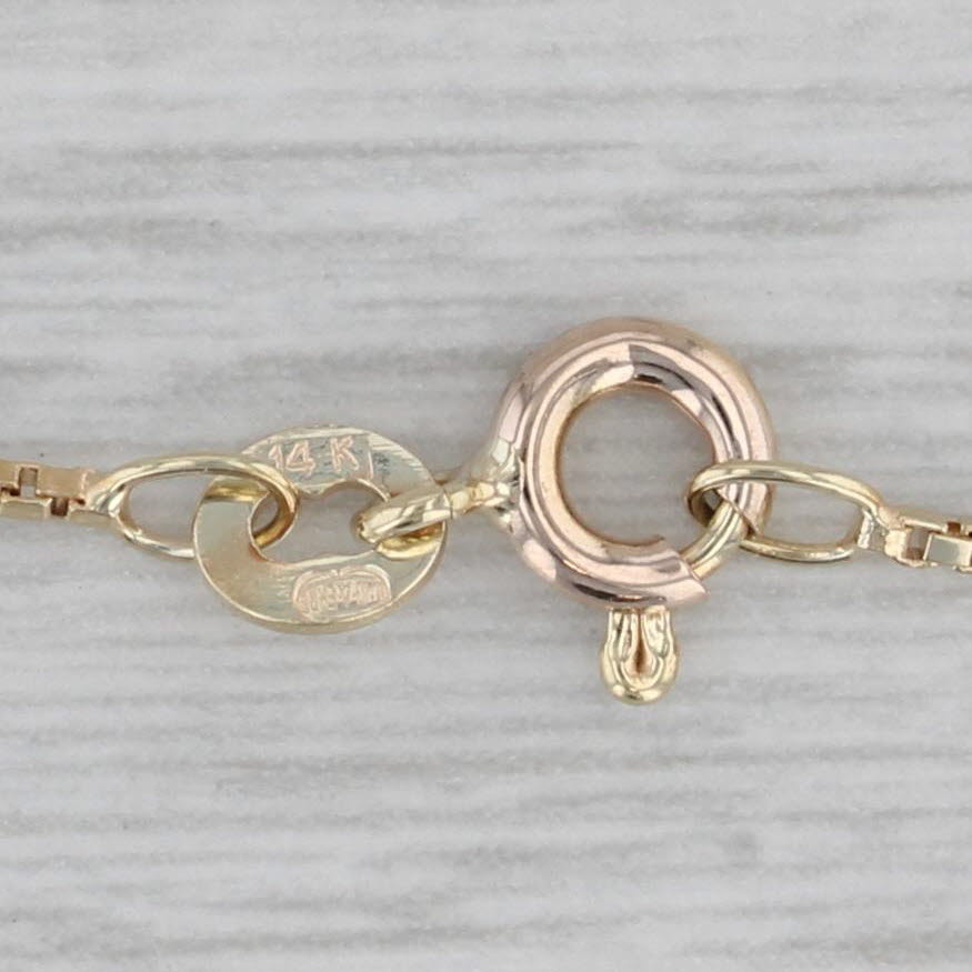 30 Box Chain Necklace 14k Yellow Gold 1mm Italian Long Layering