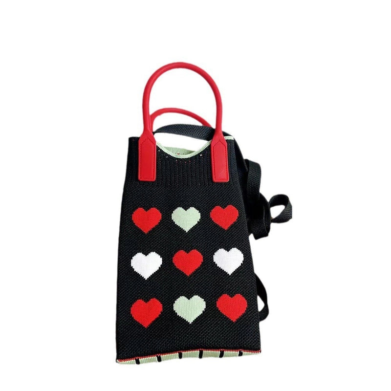Cat-mounted Mobile Phone Bag Women's Crossbody Mini Bag Small Cute Lightweight Four Seasons Handbag Knitted Bag