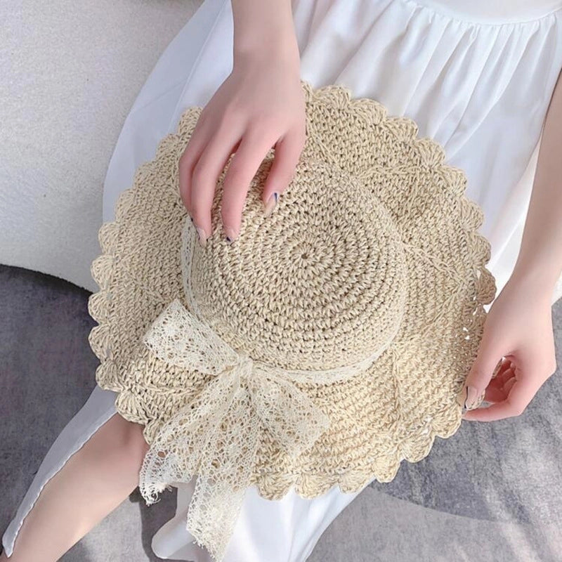 Women's Vacation Minimalist Bow Knot Big Eaves Sun Hat