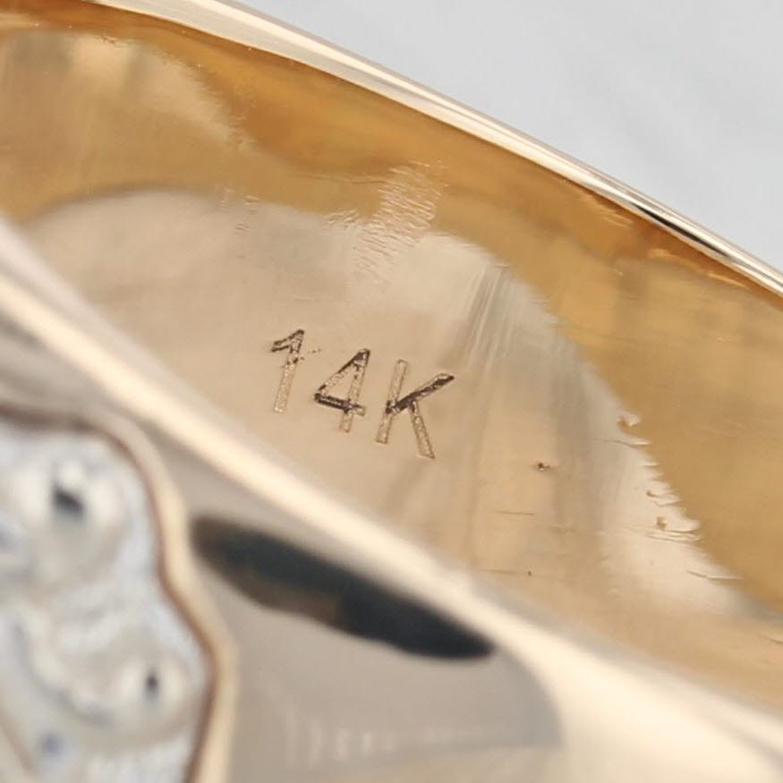 0.23ctw Diamond Shriners Signet Ring 14k Gold Masonic Scottish Rite Blue Lodge