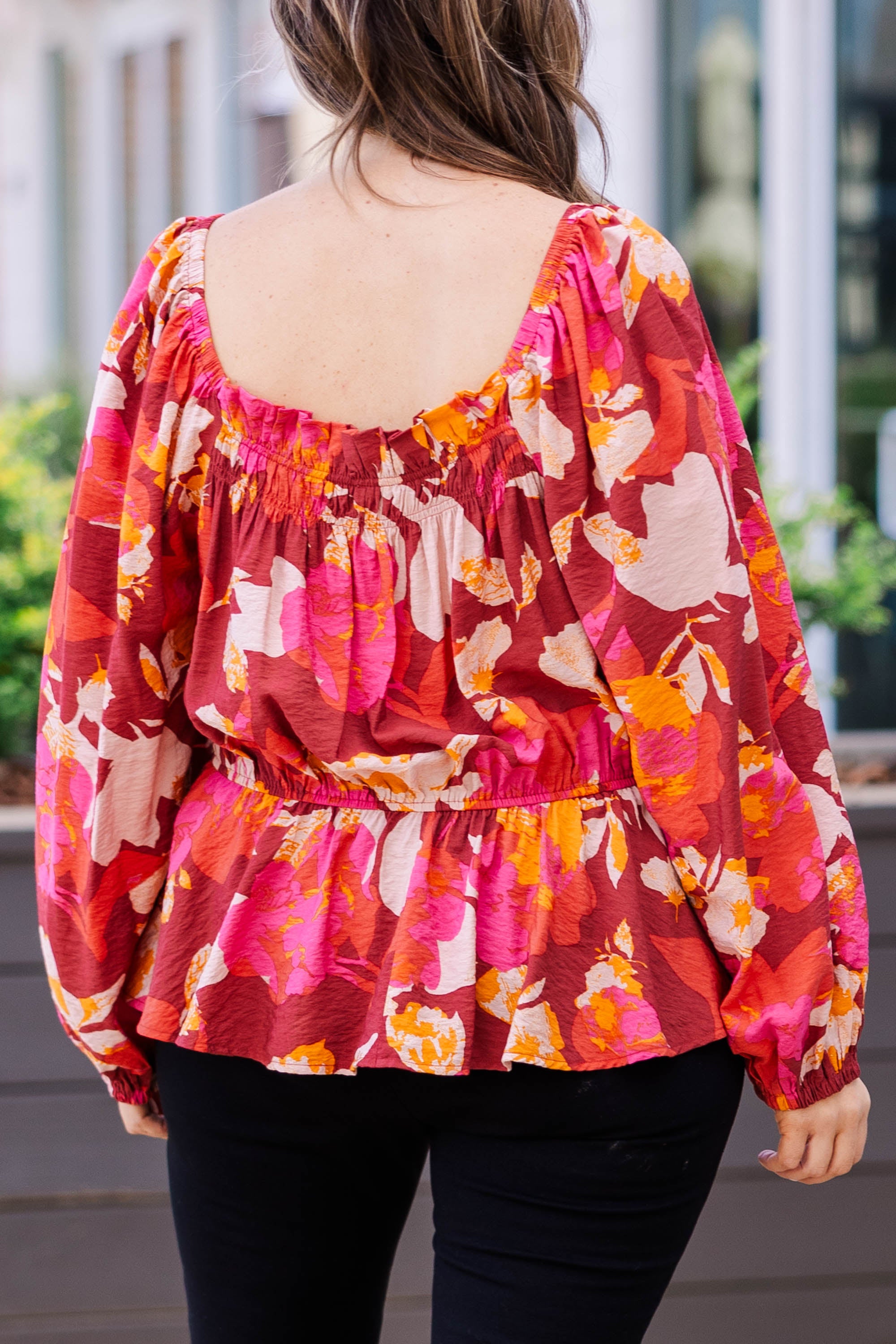 Petal Perfection Blouse. Brick