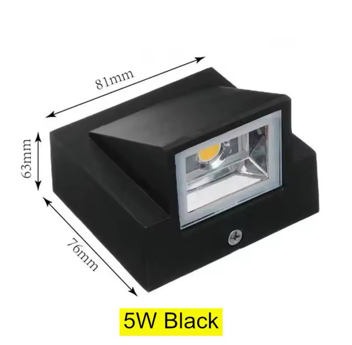 Modern Black LED Wall Light - Angular Design ( one direction)