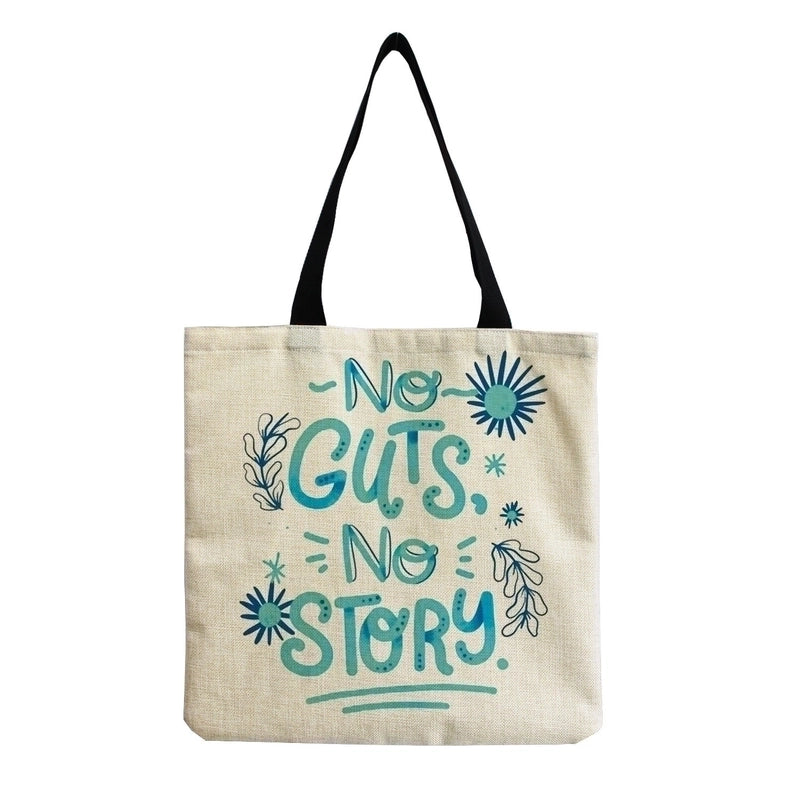 Women's Minimalist Letter Cotton And Linen Shopping Bags