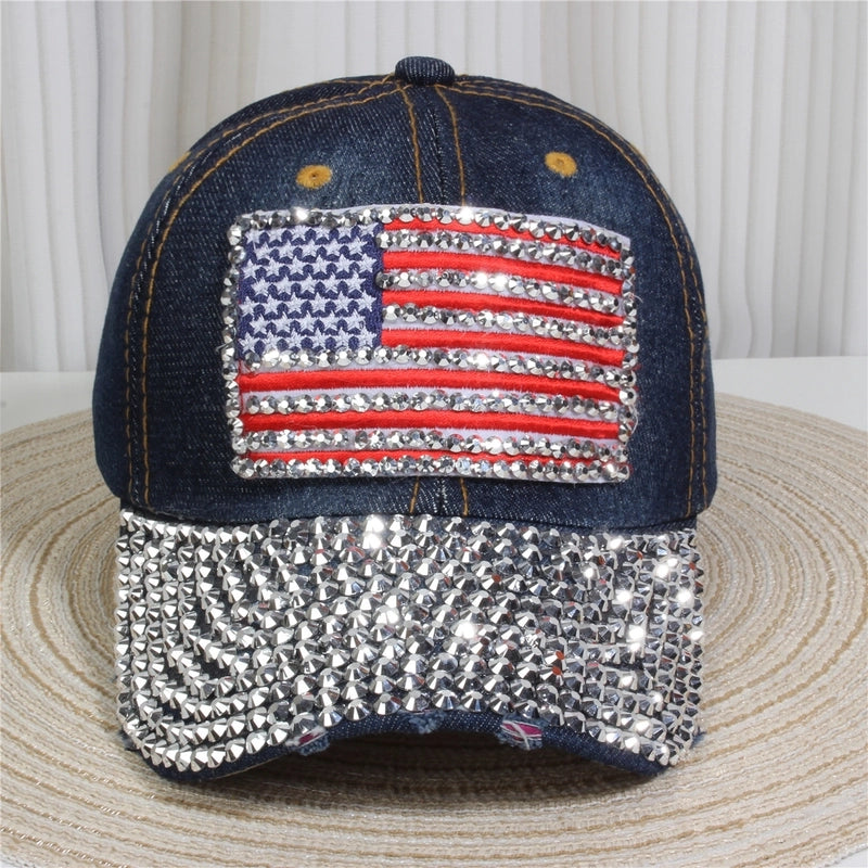 Unisex Streetwear Letter Usa Flower Curved Eaves Baseball Cap