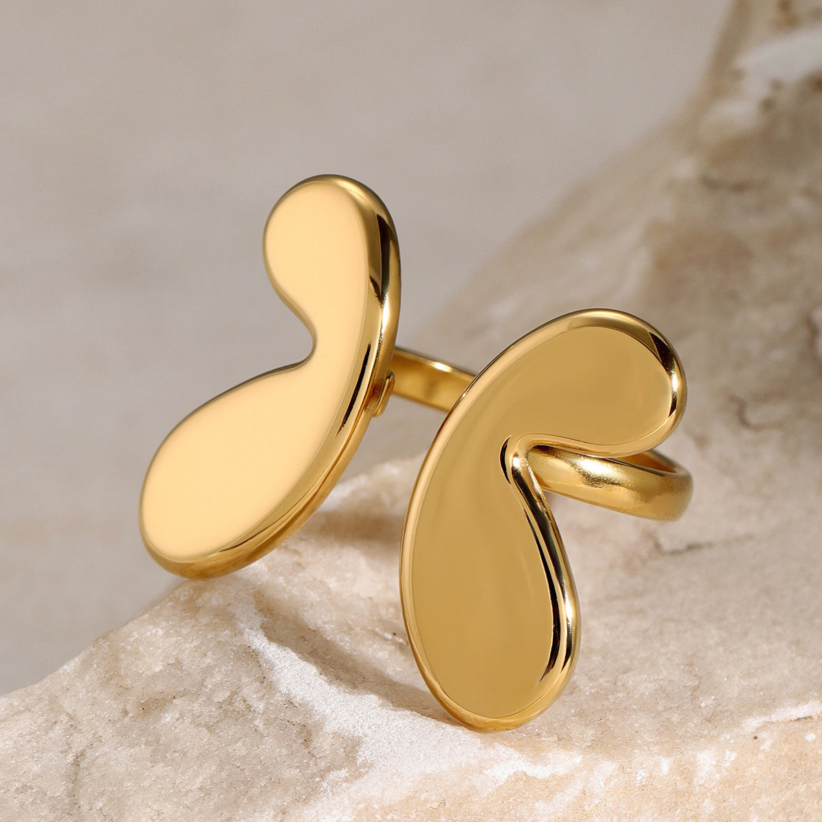 Stainless Steel Pearl Ring Ins Bow Ring Titanium Steel Bracelet Rings