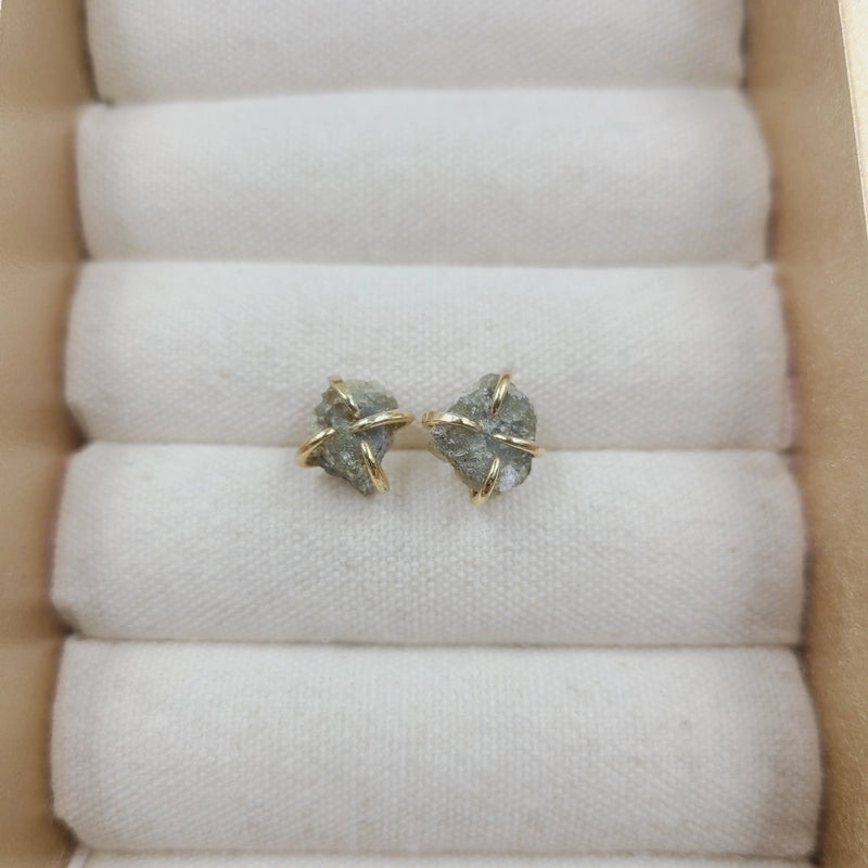 2 Pieces Minimalist Geometric Plating Crystal Ear Studs