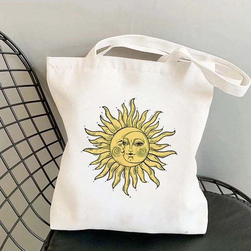 Women's Minimalist Sun Moon Shopping Bags