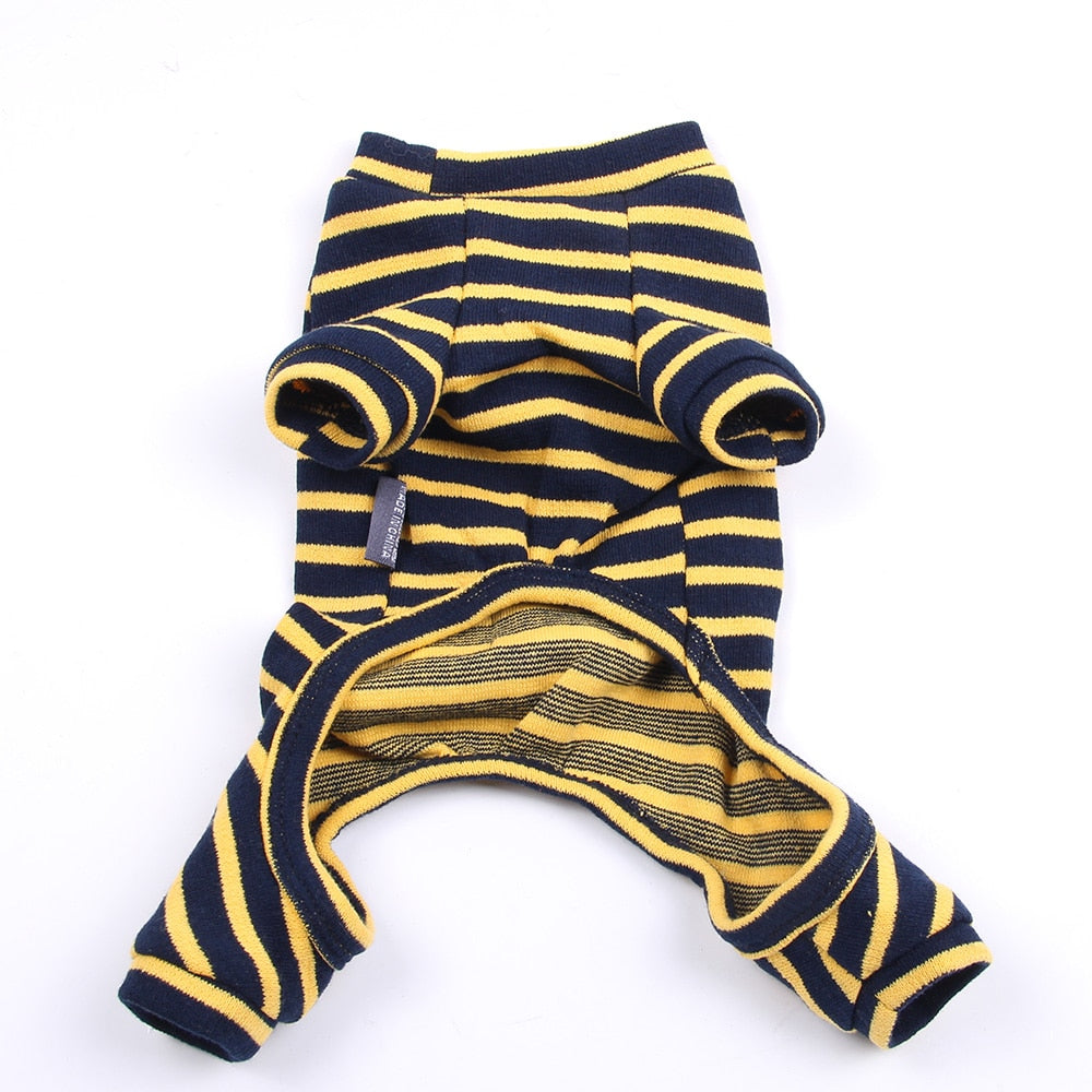 Striped Cotton Dog Jumpsuit Pajama