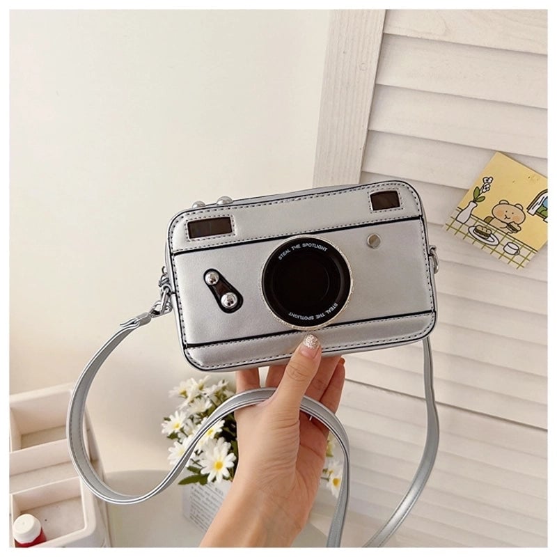 Women's Small All Seasons Pu Leather Camera Vintage Style Square Zipper Shoulder Bag