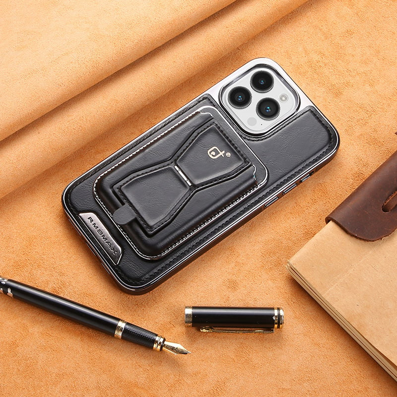 Luxurious Leather Magnetic iPhone Case with Removal Card Holder