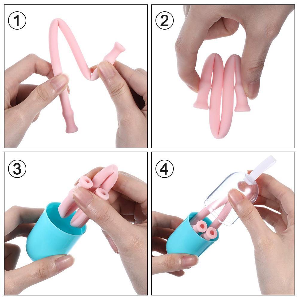 Silicone Straw Drinking Reusable.4PCS