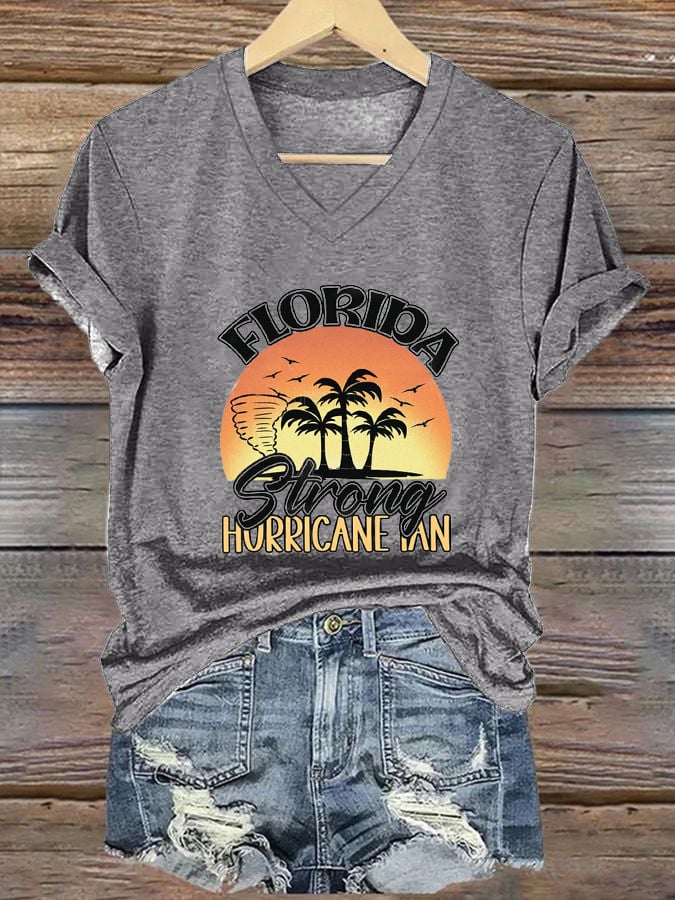 Women's Hot Florida Hurricane Milton Print Casual T-Shirt