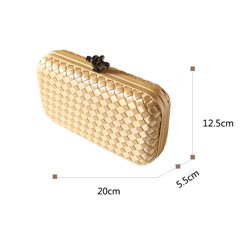 Red Rose Red Green Polyester Solid Color Lingge Square Clutches
