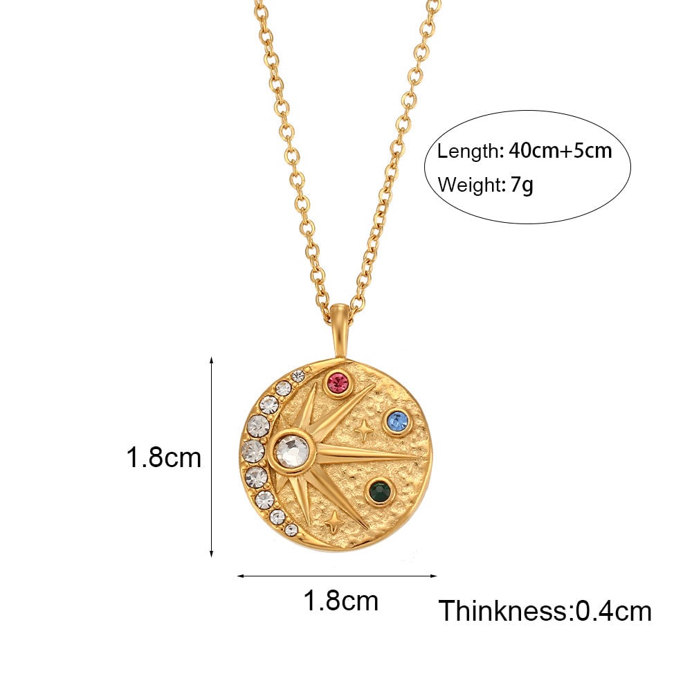 Minimalist Fashion Droplet Heart Round Stainless Steel 18K Gold Plated Jewelry Sets
