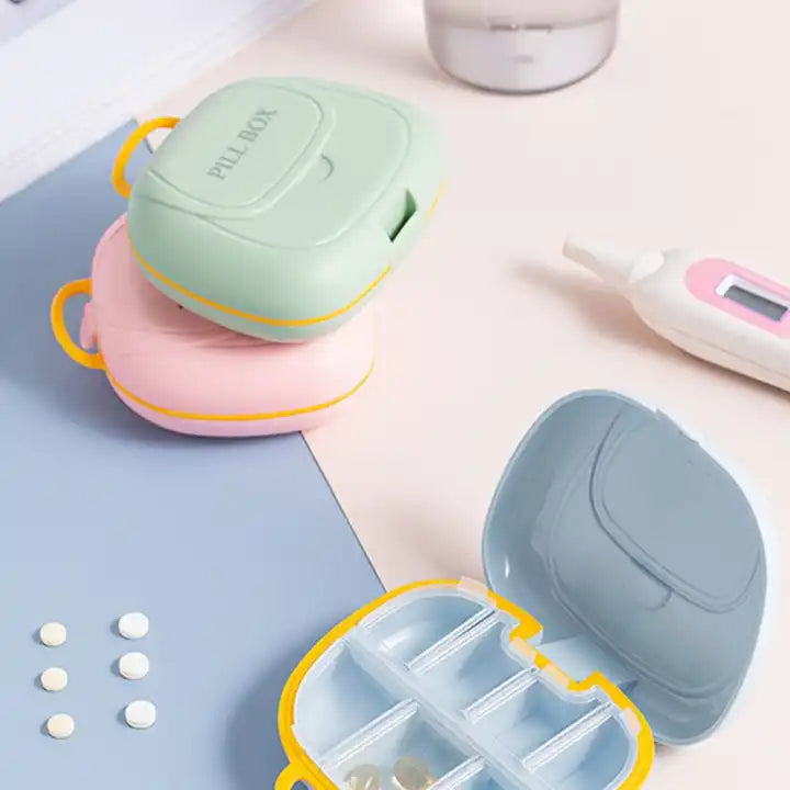 1Pc Hand Bag Design 7 Compartment Pill Box Medicine Tablet Holder Dispenser