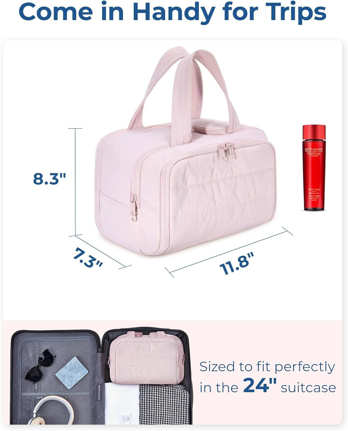 Large Wide-open Travel Makeup Bag