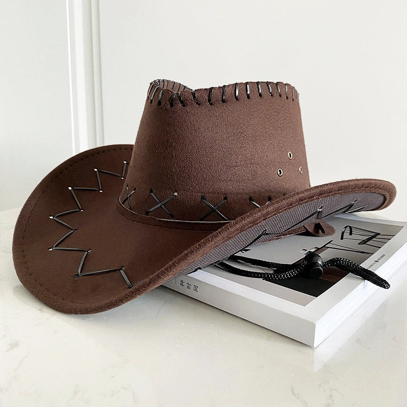 Women's Retro Vacation Solid Color Wide Eaves Cowboy Hat