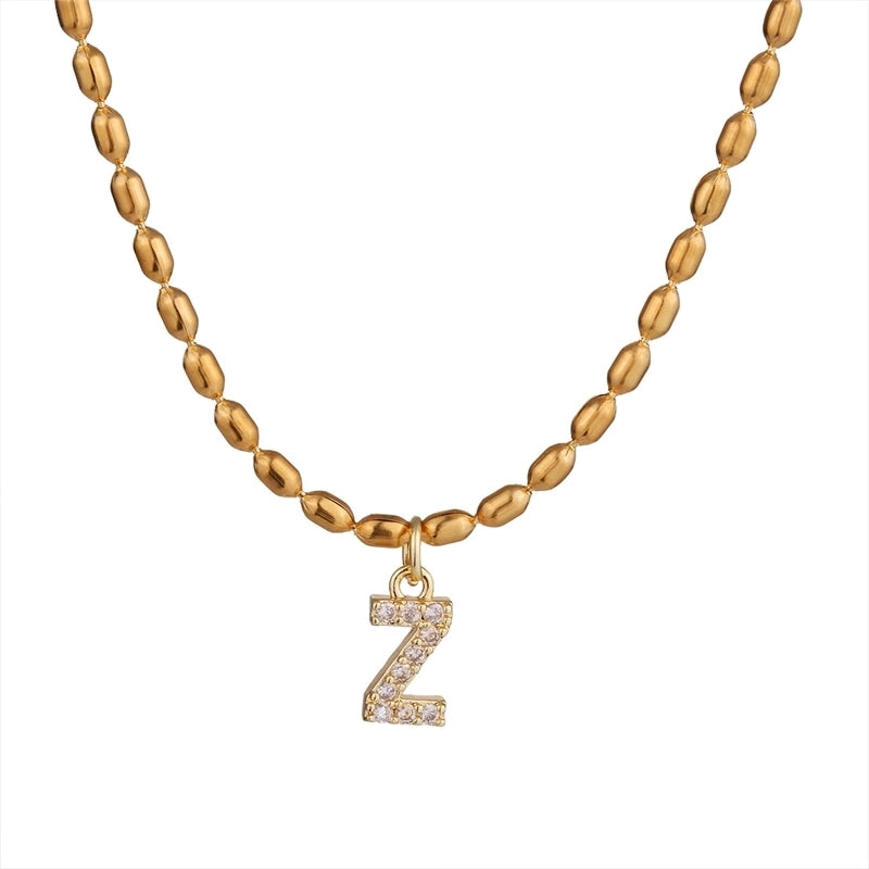 Shiny Letter Letter 304 Stainless Steel Necklace