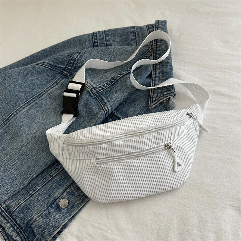 Women's Streetwear Solid Color Flannel Waist Bags