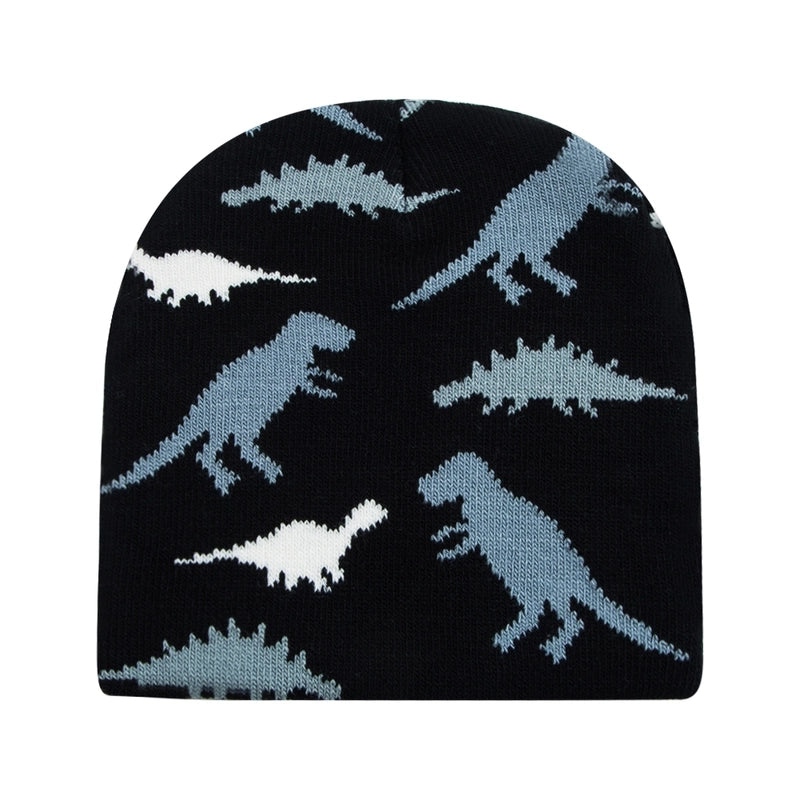 Children Unisex Minimalist Dinosaur Crochet Lace Wool Cap