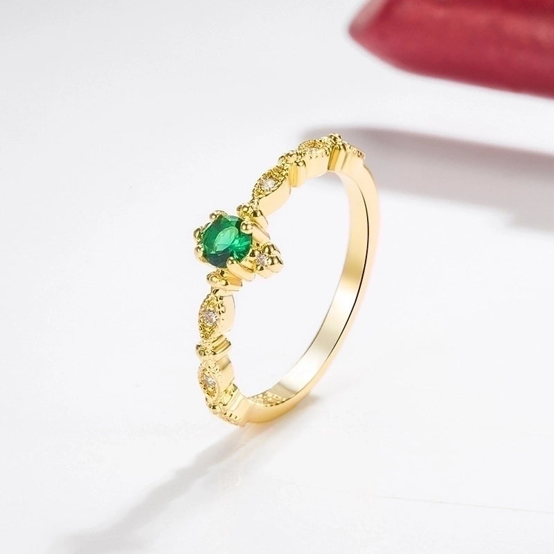 Copper Plating Geometric Artificial Gemstones Copper Rings