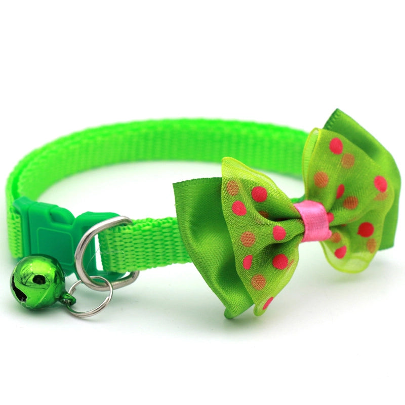 Cute Polypropylene Fiber Polka Dots Bow Knot Pet Collar