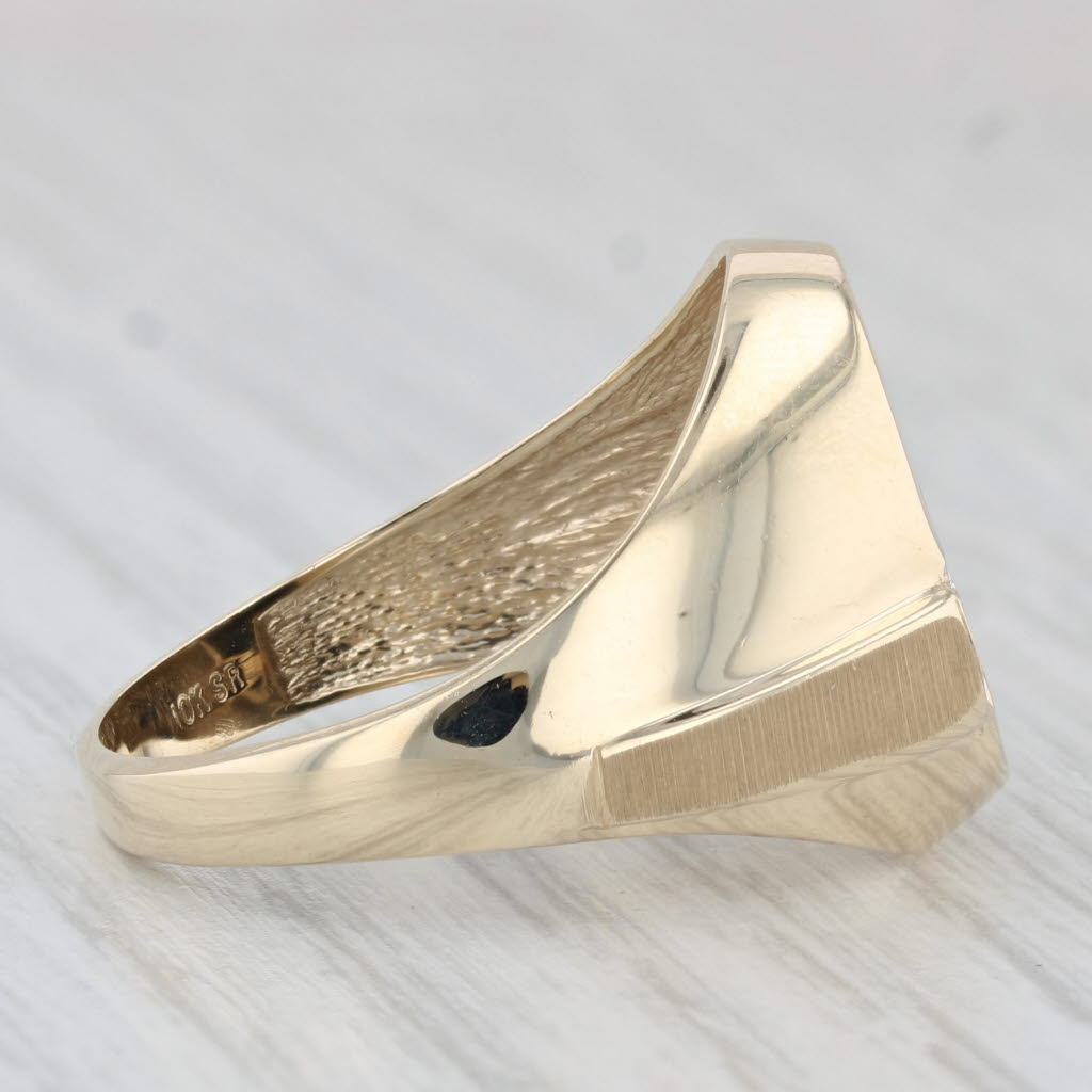 Onyx DAD Ring 10k Yellow Gold Size 10 Men's Signet Gift Diamond Accents