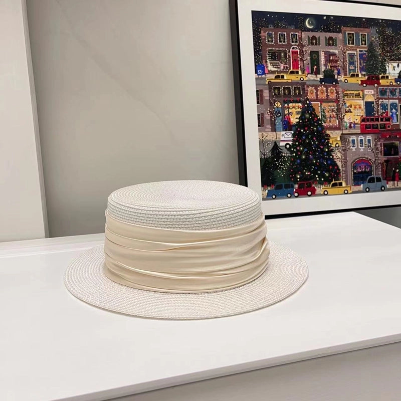 Women's Elegant Minimalist Color Block Wide Eaves Straw Hat
