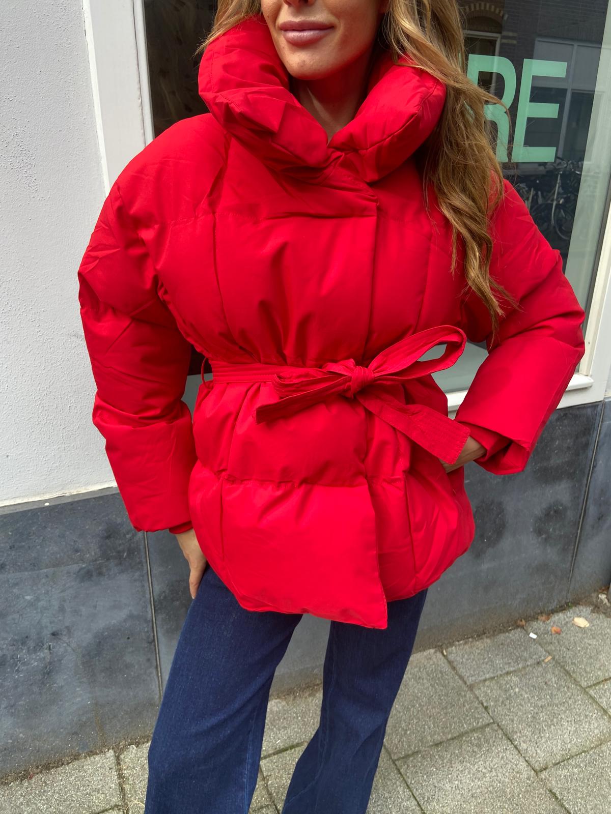 Puck Puffer Jacket Red