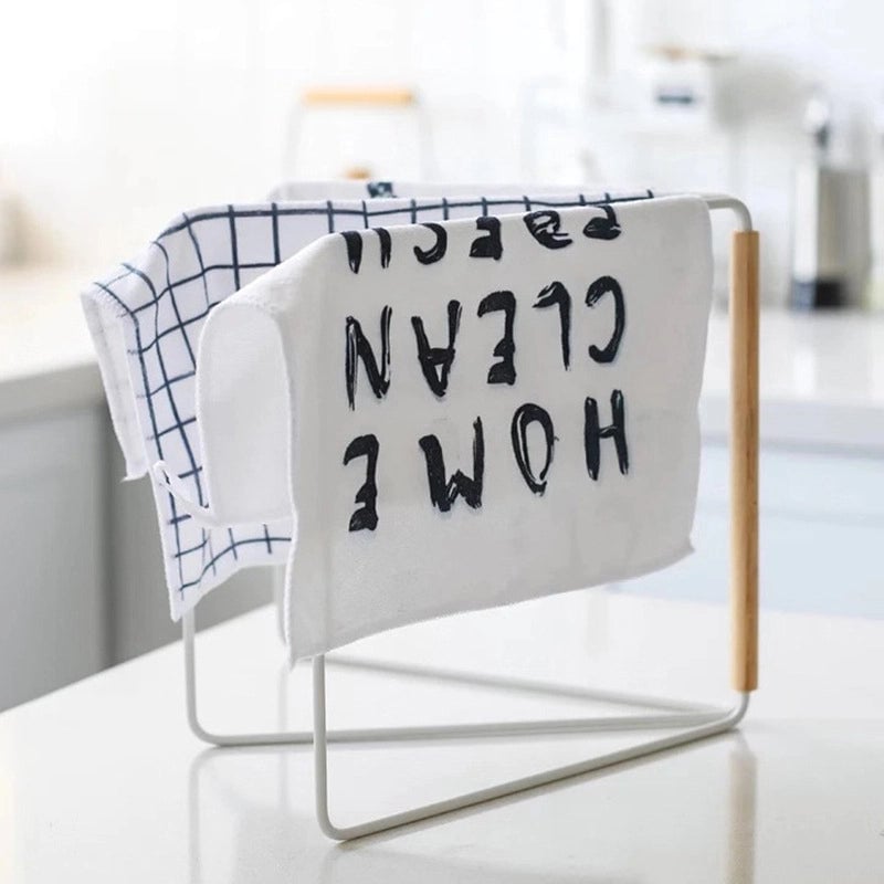 Kitchen Towel Storage Rack Countertop Lazy Drying Rack Vertical Foldable Storage Rack Hanger