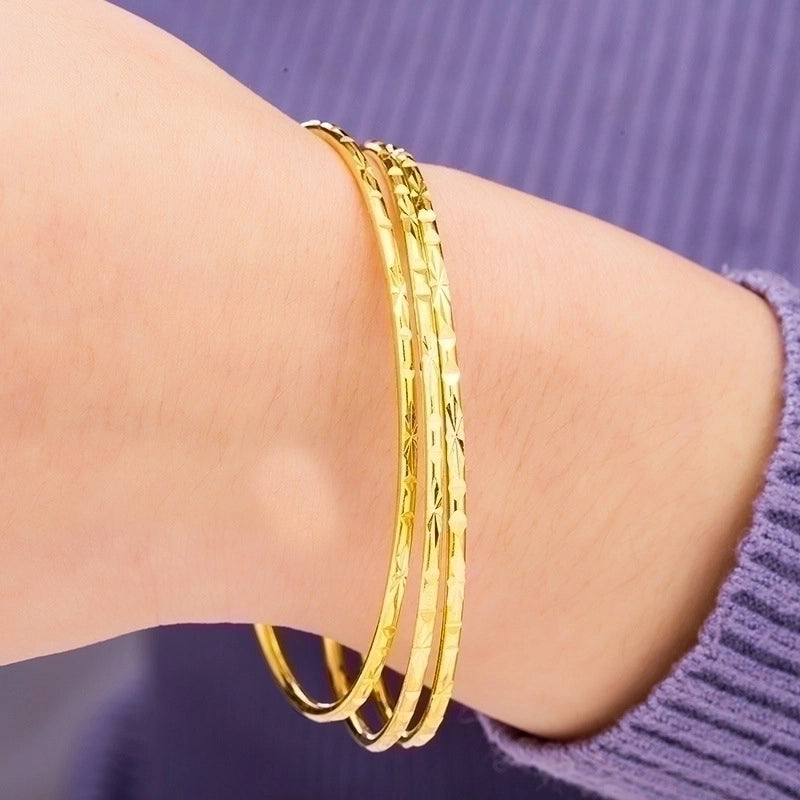 Minimalist Geometric Copper Gold Plated Bangle 1 Piece