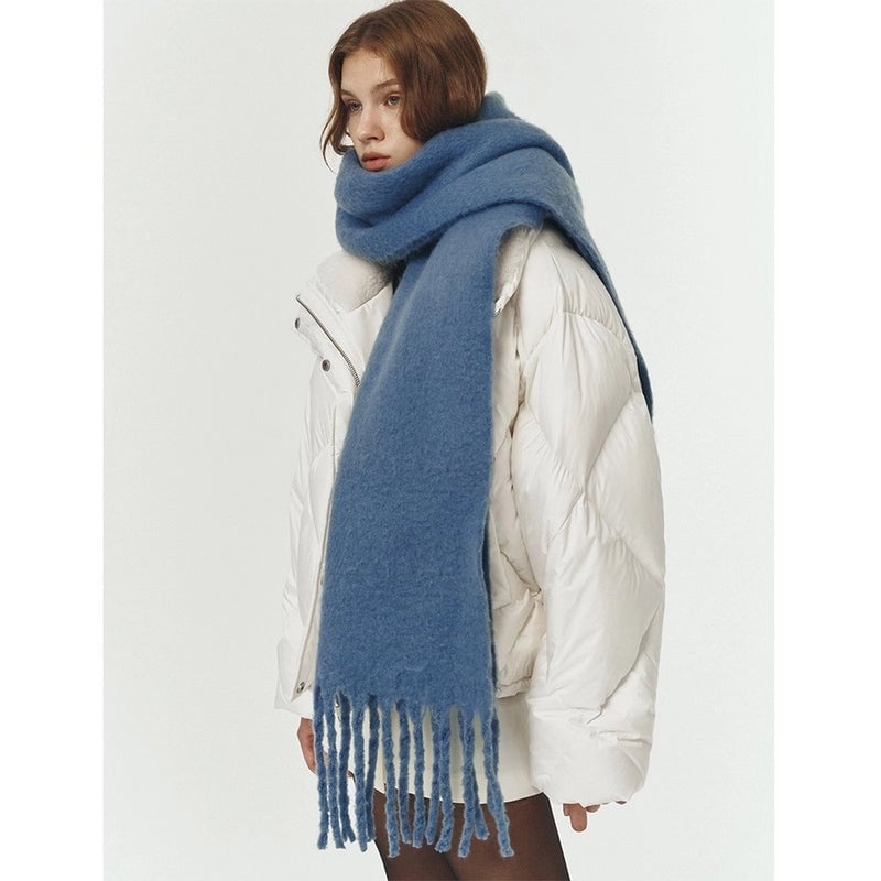 320G 20-Color Thickened Cashmere-like Solid Color Tassel Scarf Women's Winter Atmosphere Scarf Plus Size Soft Shawl