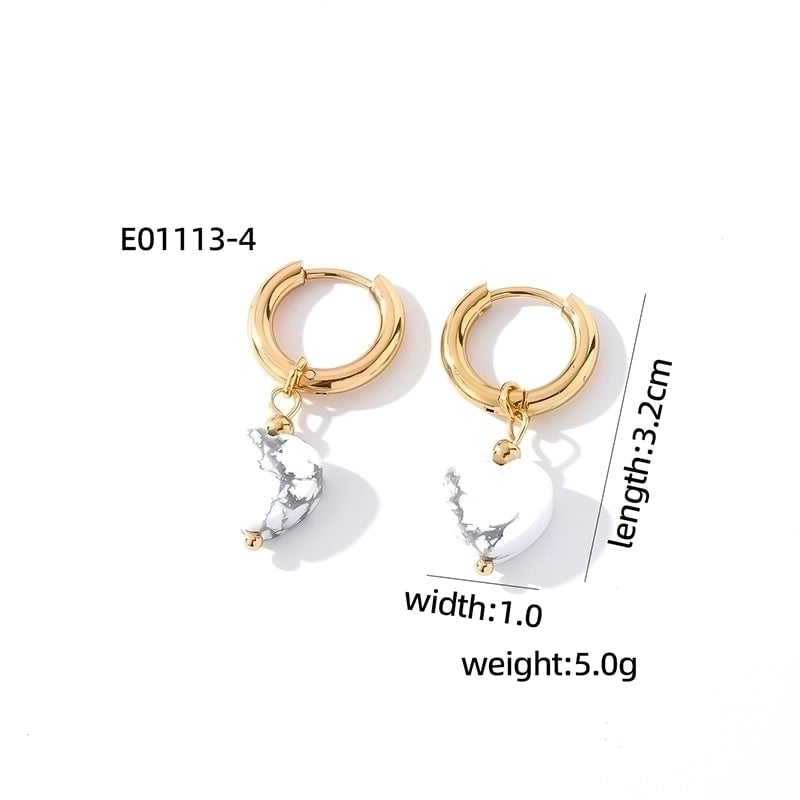 1 Pair Casual Sweet Minimalist Heart Shape Plating 304 Stainless Steel Gold Plated Drop Earrings