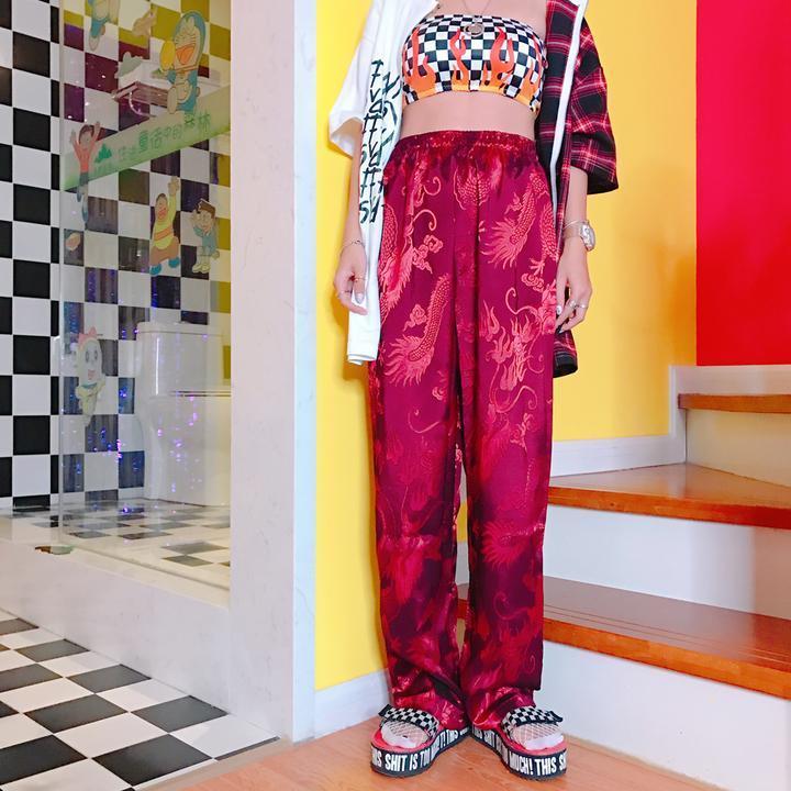 Dragon Phoenix Embroidered Trousers