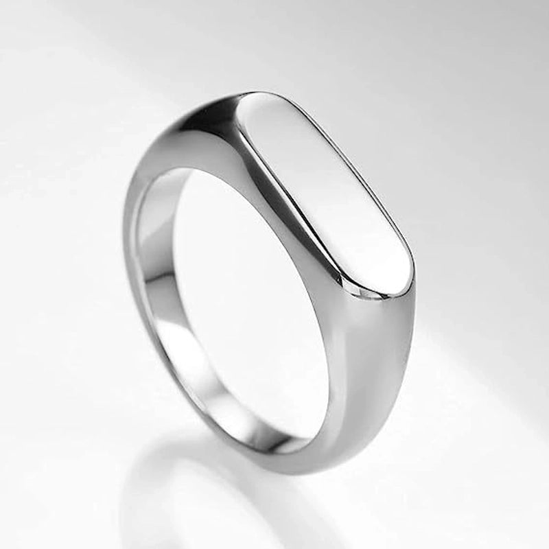 Hip-Hop Retro Solid Color Titanium Steel Plating Rings