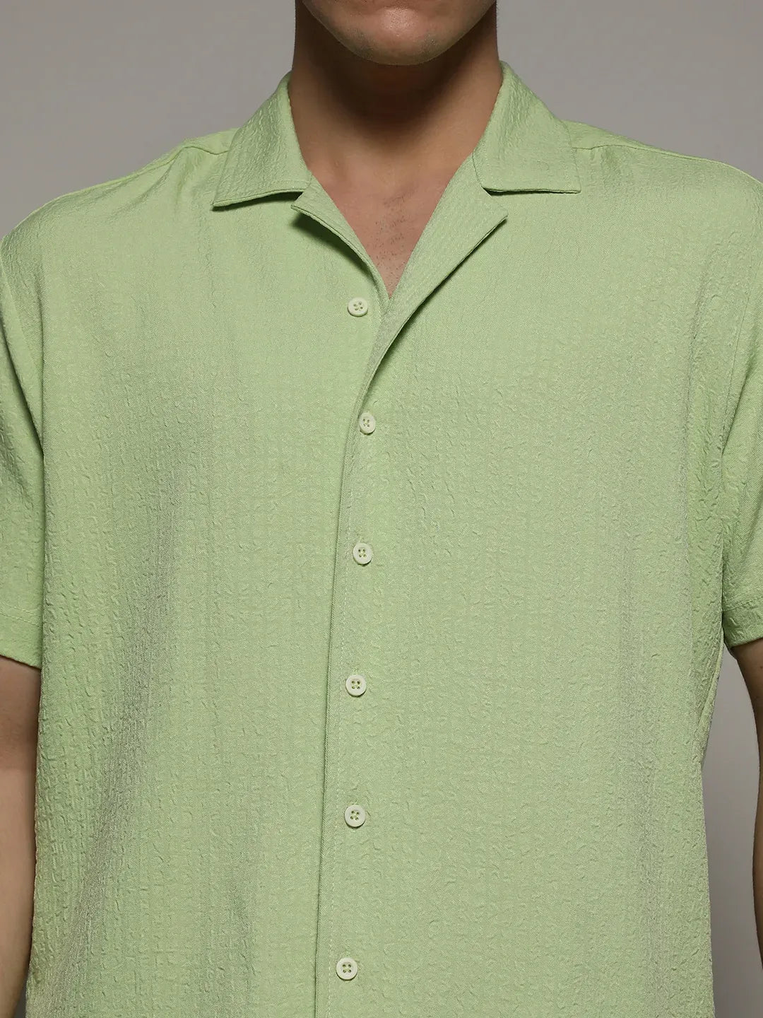 Self-Design Creased Box Shirt