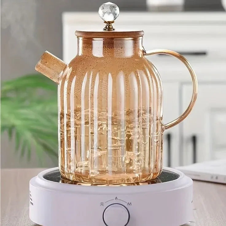 BOROSILICATE GLASS COOKING TEA POT