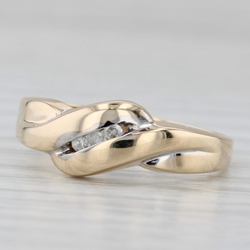 Diamond Bypass Ring 10k Yellow Gold Size 6.75 Band