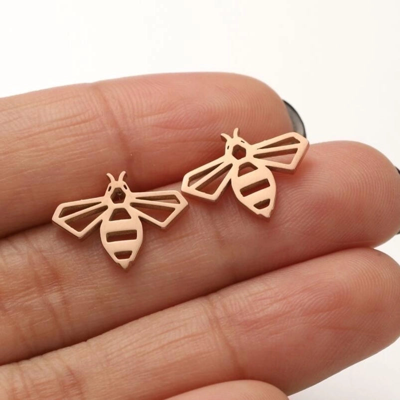 1 Pair Casual Cute Animal Plating Hollow Out 304 Stainless Steel 18K Gold Plated Ear Studs