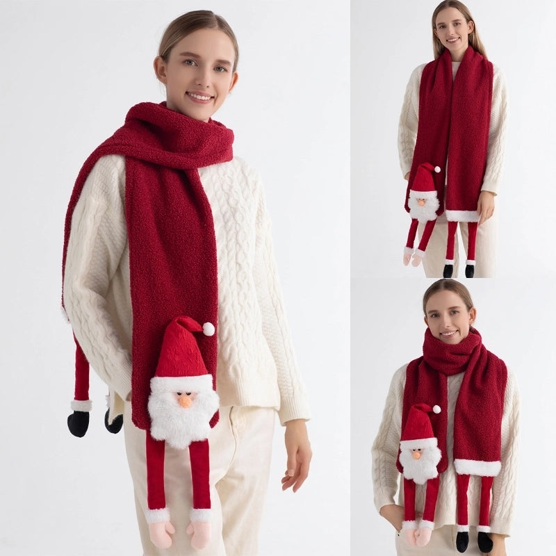Women's Cute Sweet Santa Claus Cotton Scarf